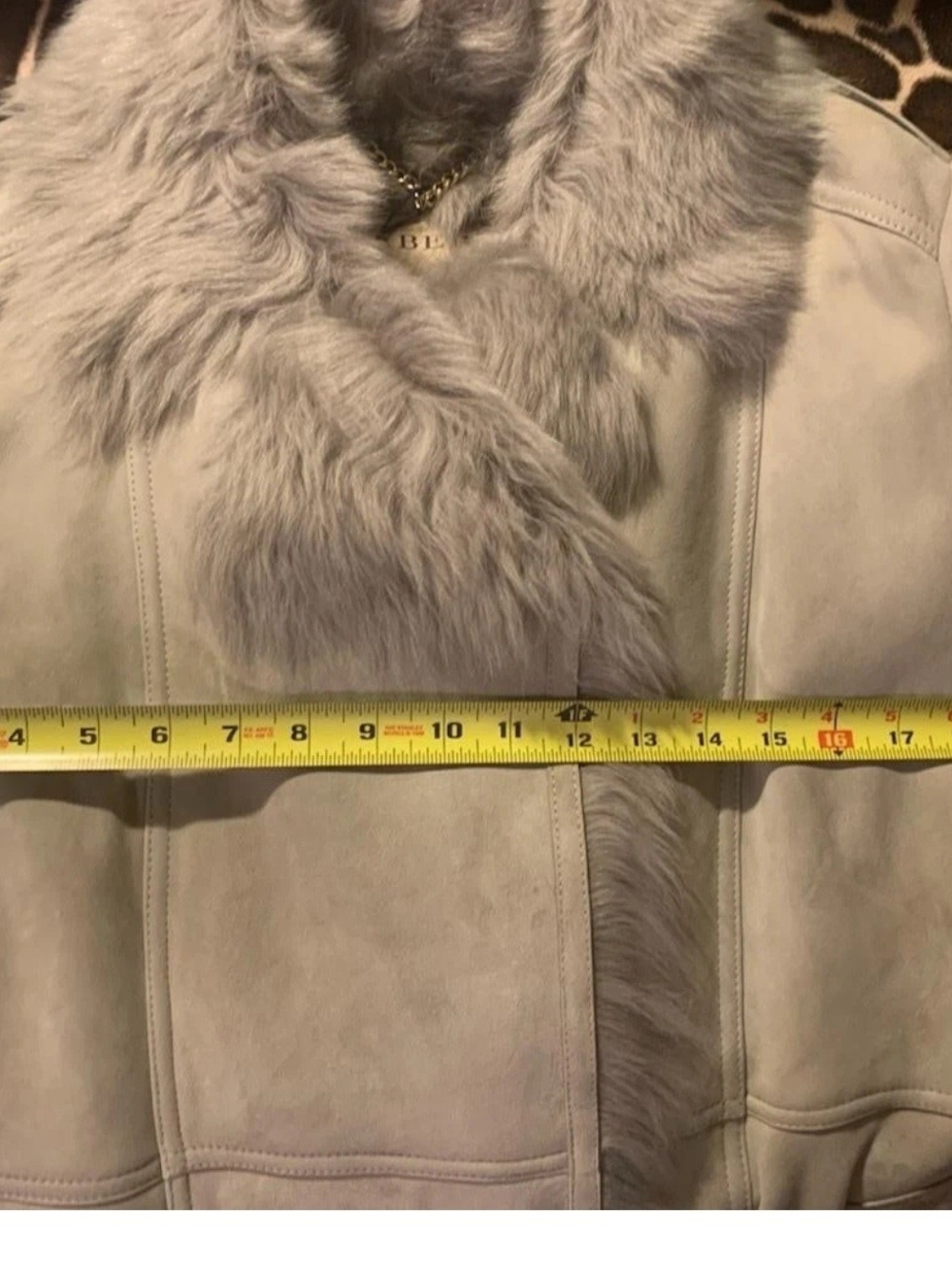 NWT BURBERRY LONDON Sheepskin Leather Shearling Belted Jacket Coat Women UK14 - Picture 13 of 14